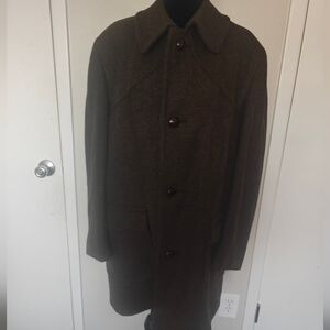 Lodenfrey Mens Loden Wool Coat L/XL Brown Lined Vintage Luxury